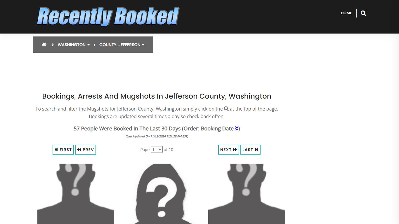 Bookings, Arrests and Mugshots in Jefferson County, Washington