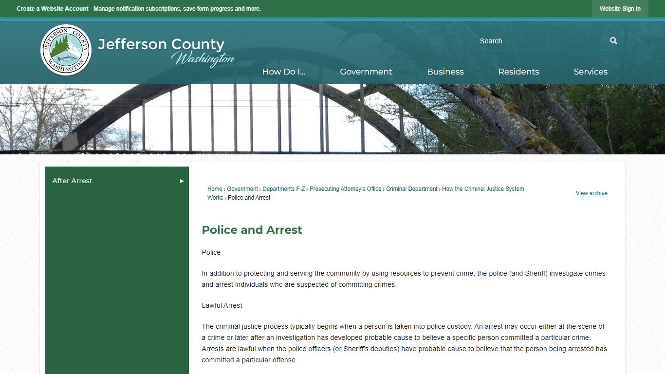 Police and Arrest | Jefferson County, WA