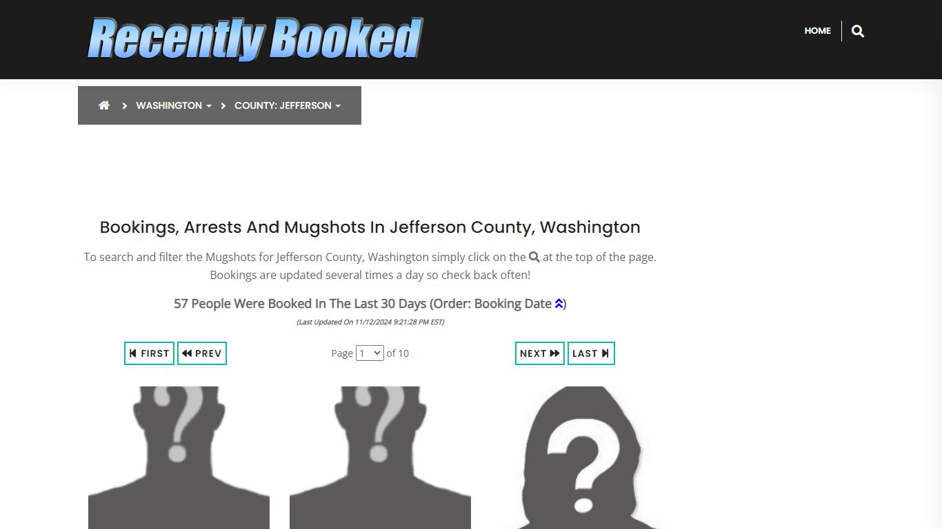 Bookings, Arrests and Mugshots in Jefferson County, Washington